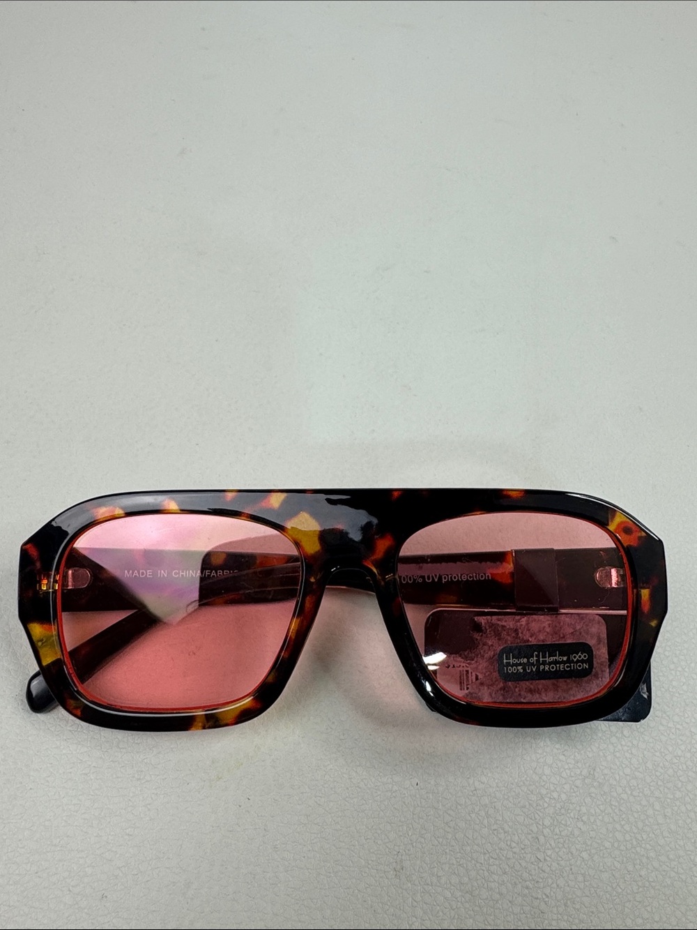House of Harlow 1960 Tortoise Frame Pink Lenses Sunglasses UV protection NWT New